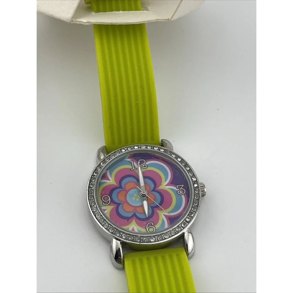 Gap Kids‎ Charm Candy Flower Dial Watch Green Silicone Band- New Battery